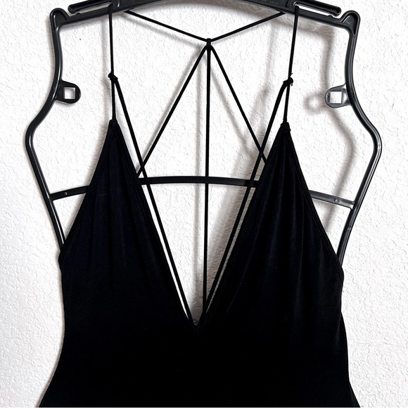UO Out From Under Black Lined Strappy Bodysuit Small - Picture 3 of 10